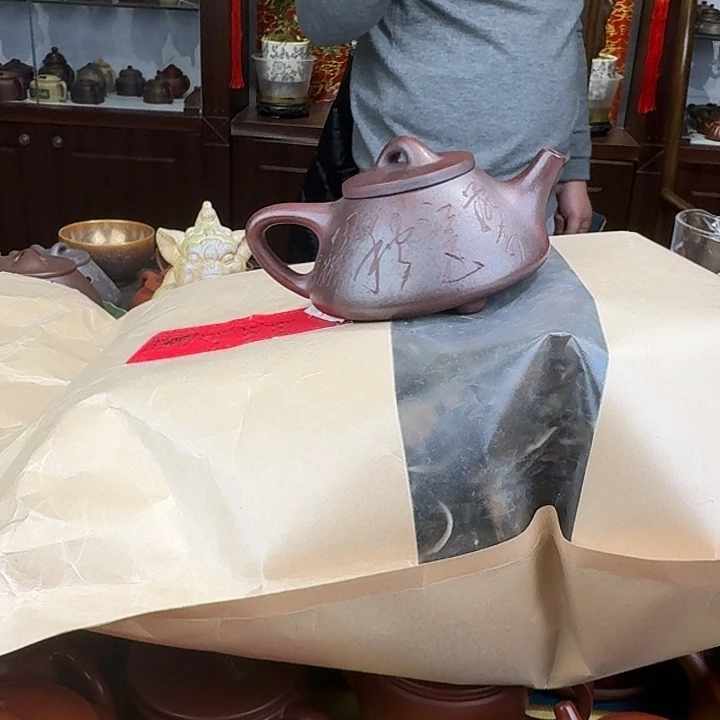 紫砂茶壶石瓢石红20白