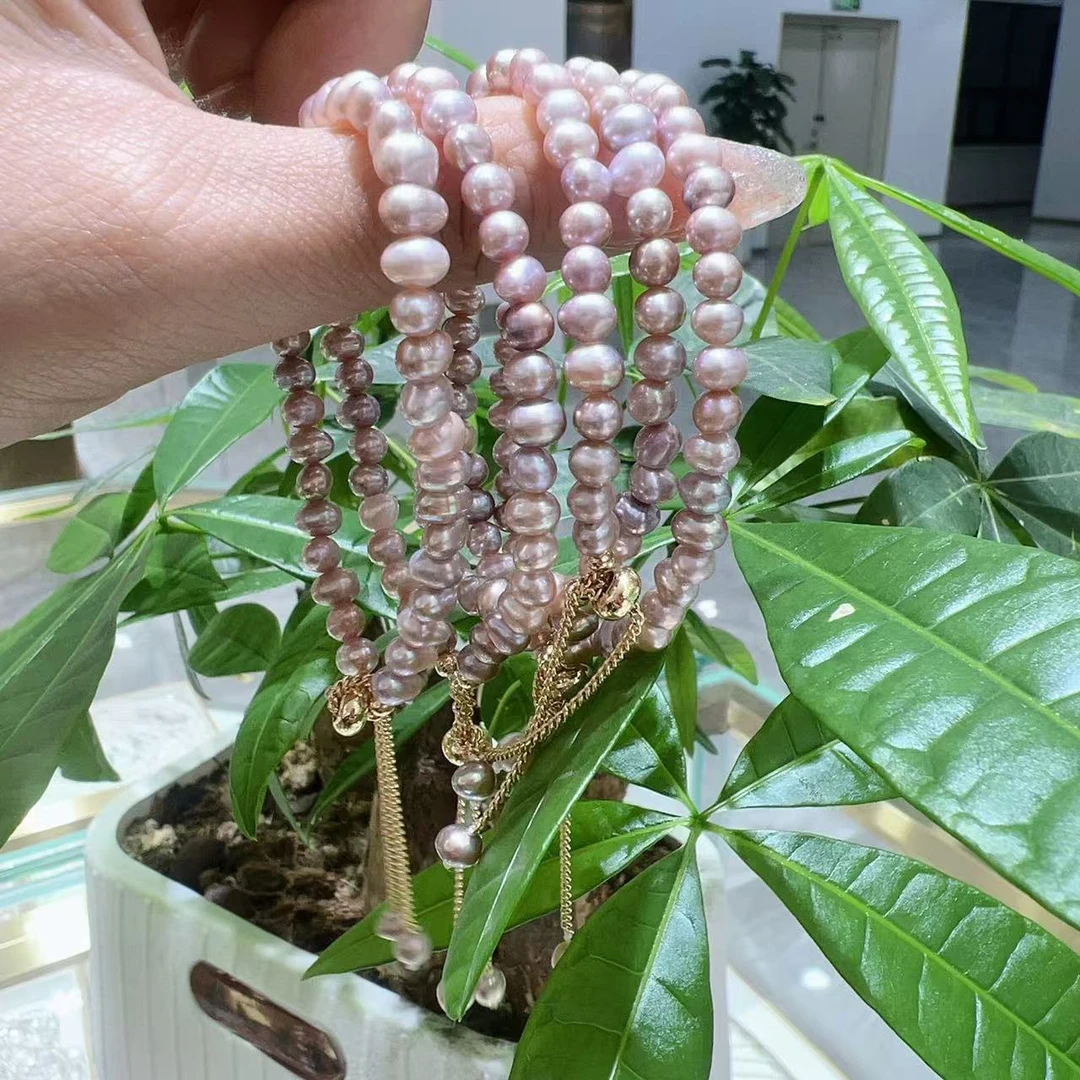 HLW  珍珠紫色米珠手链 2412160008 （多样性发其一）