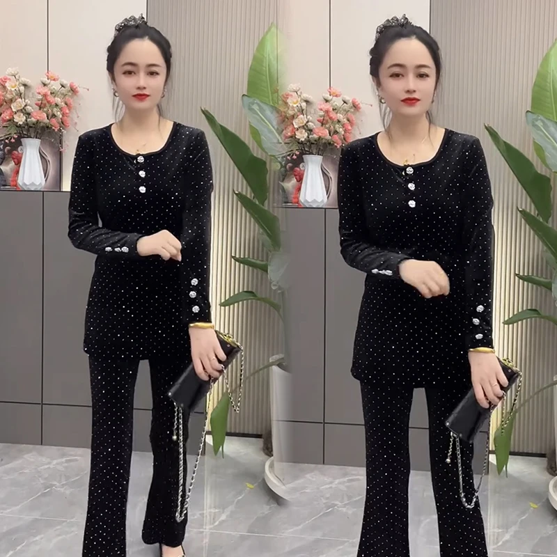 2025秋季新款时尚显瘦气质网红高档洋气女高级百搭宽松大码两件套