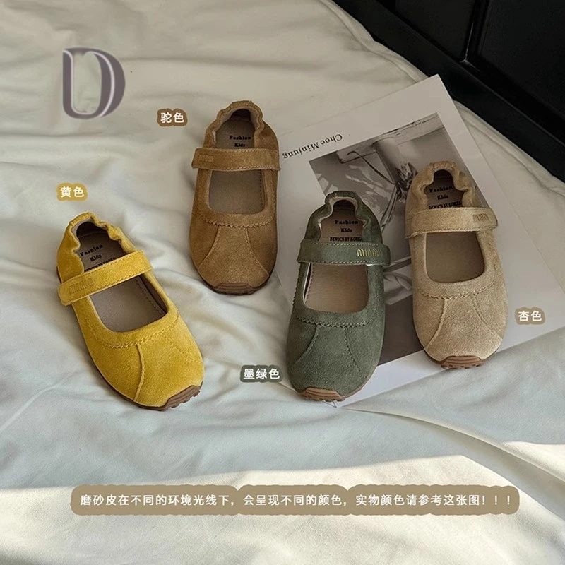 2025春季新款绒皮儿童软底皮鞋后跟松紧单鞋韩版女童玛丽公主鞋潮