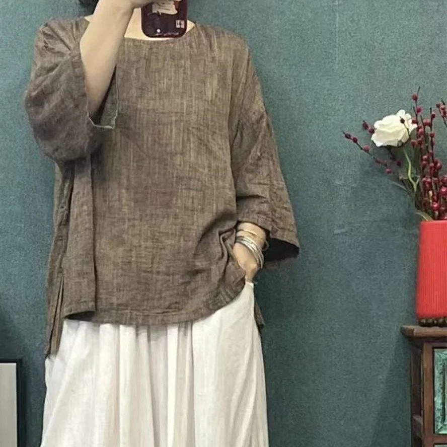 9687色织麻上衣时尚