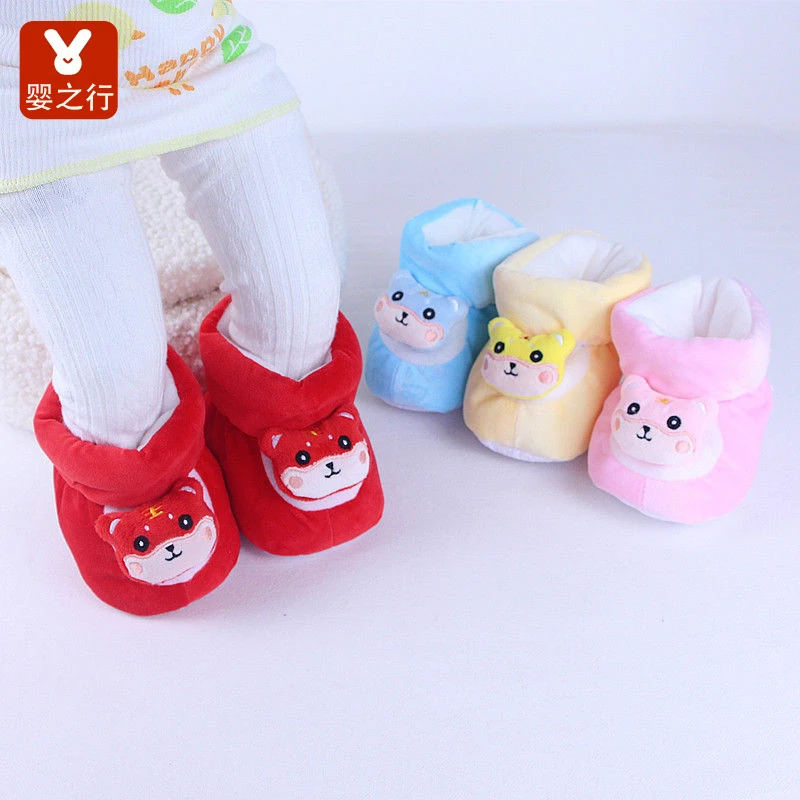 婴儿鞋子秋冬加绒加厚防滑防掉保暖学步鞋新生儿宝宝0-3-6-12个月