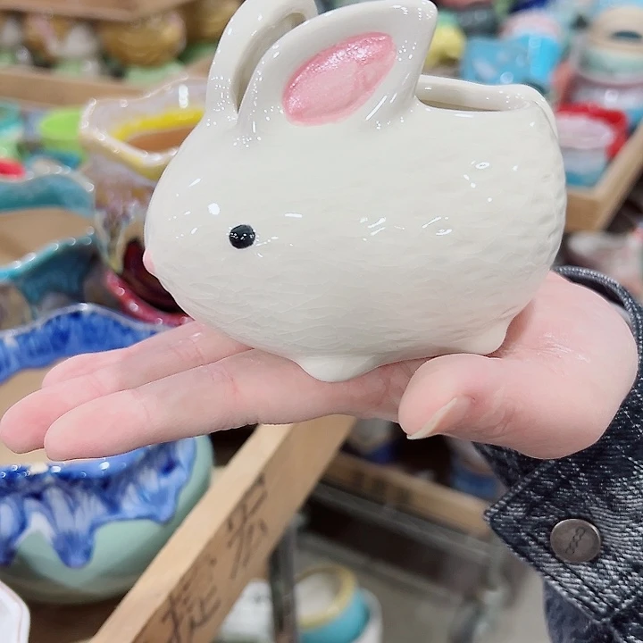 有孔.凑满10元发货多肉陶瓷花盆！