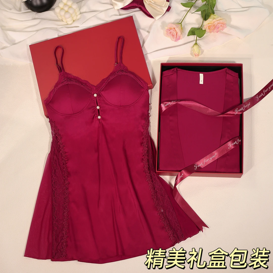 结婚礼物送新人新婚实用高档礼品新娘闺蜜订婚性感红色睡衣礼盒装