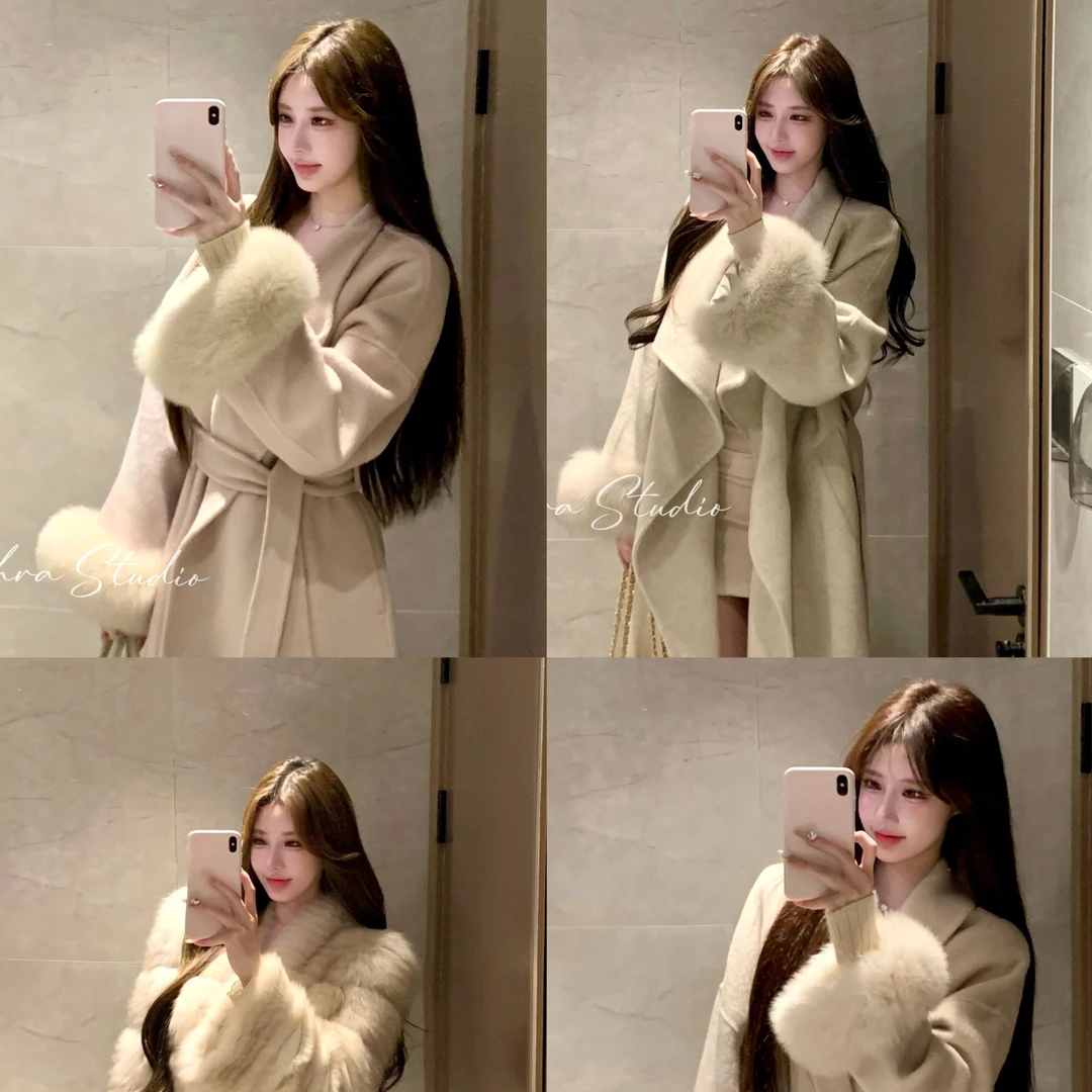 Cihra 【多件折扣】冬季百搭气质修身外套带毛领