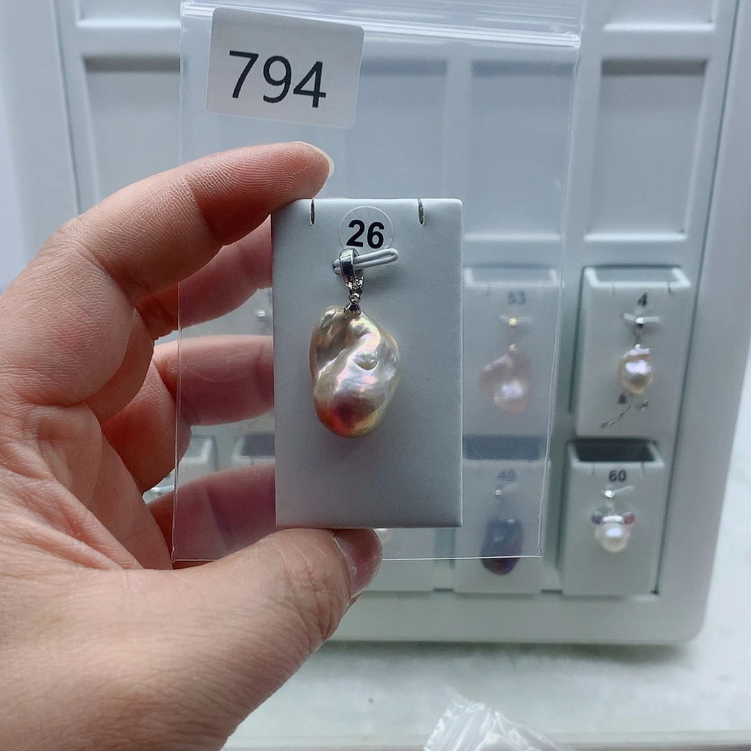 合金吊坠(不含链)淡水珍珠