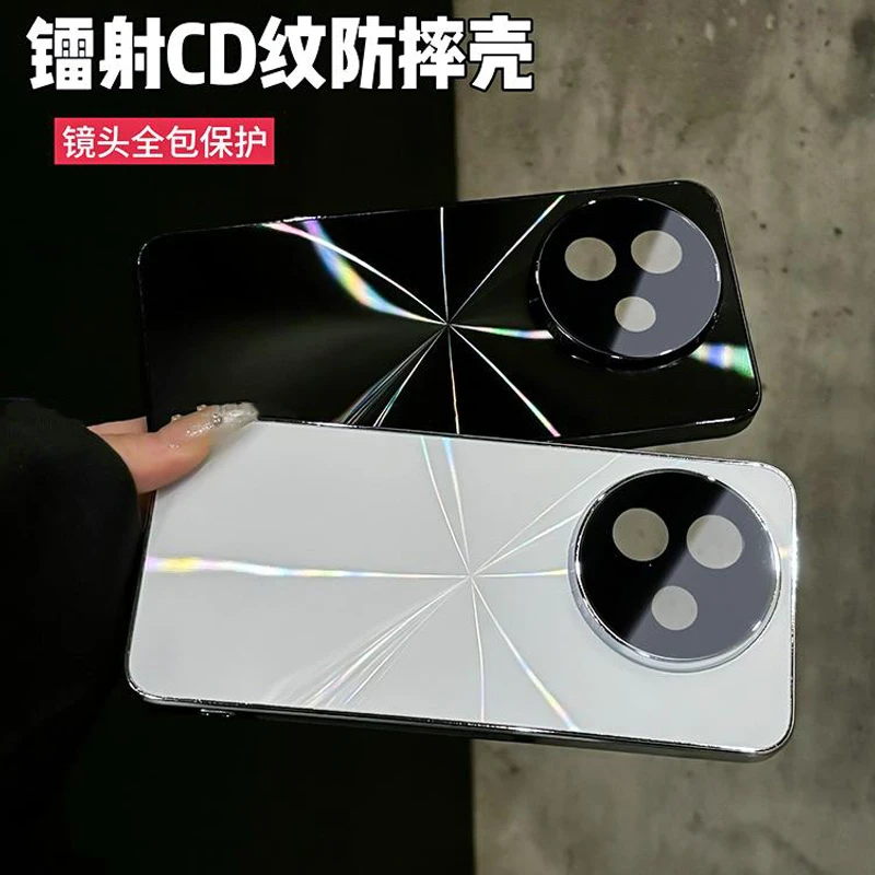 镭射CD纹电镀适用于vivoy300i手机壳全包保护防摔防滑条简约y200i