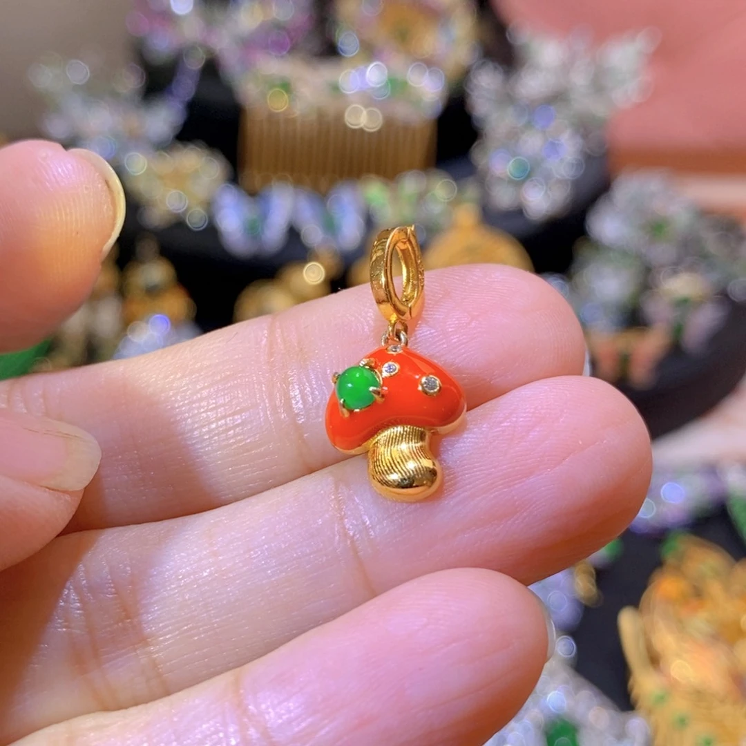 吊坠(不含链)银S925镶嵌翡翠
