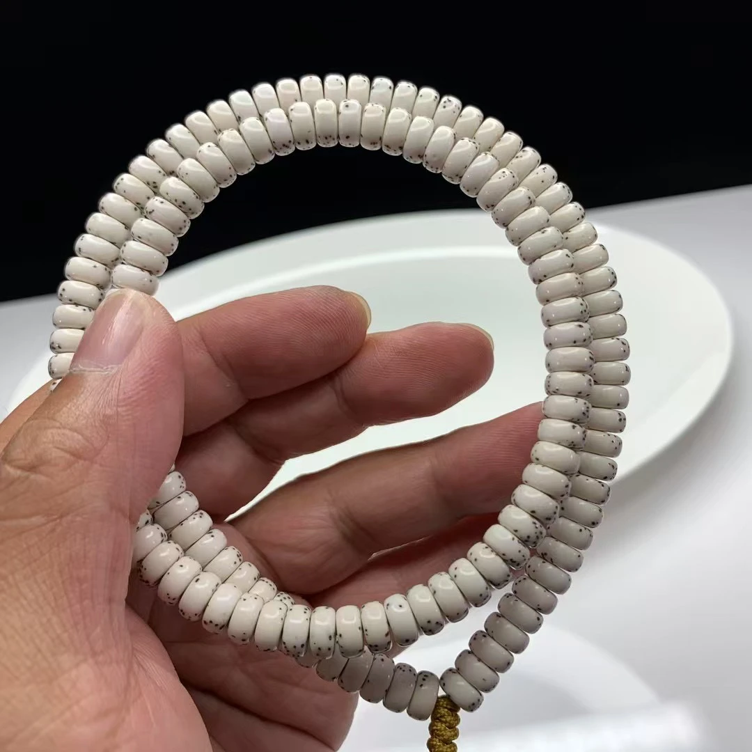 星月菩提原生态顺白8×4药片半壁大留白小细星玻璃底奶白高瓷F00
