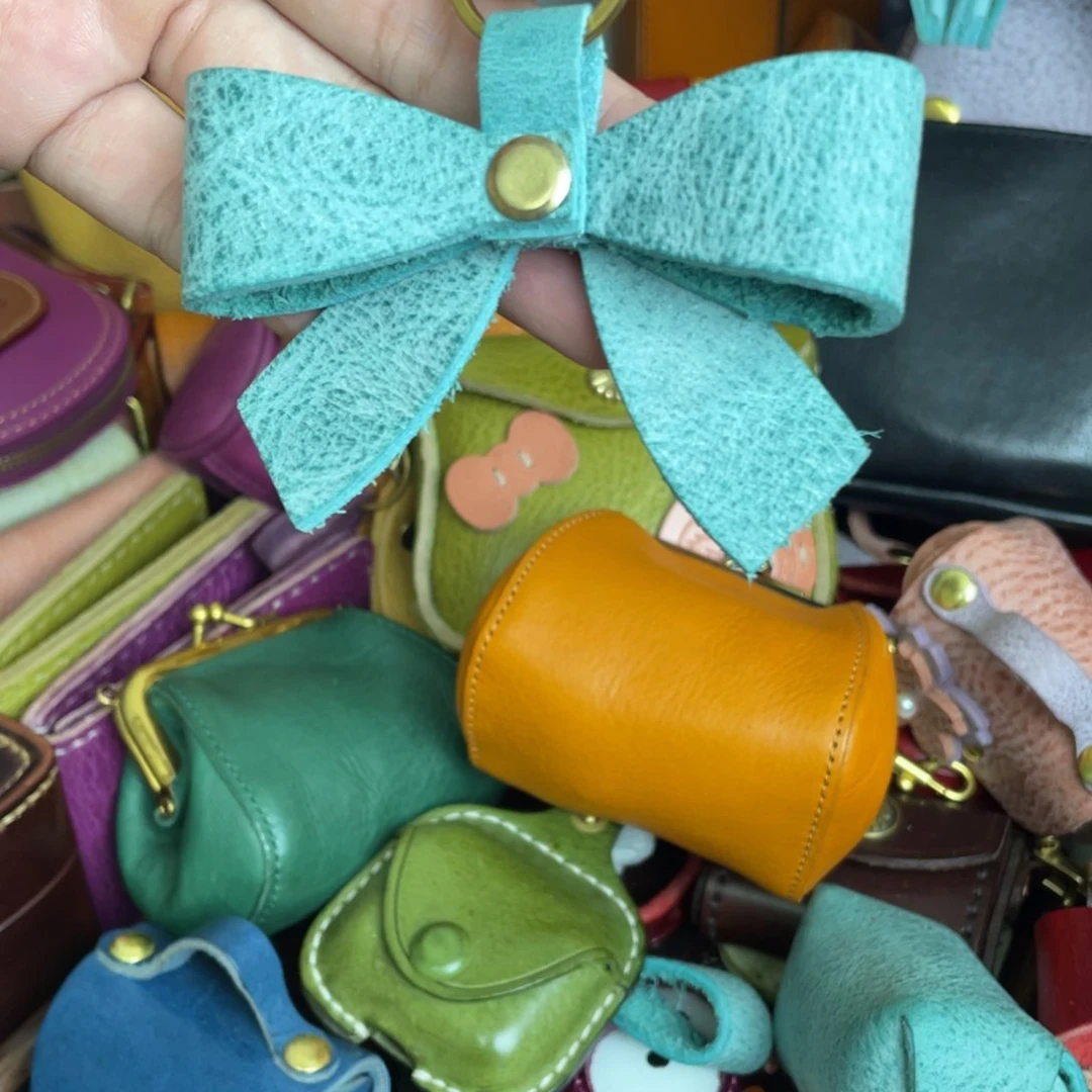 钥匙扣头层牛皮新款