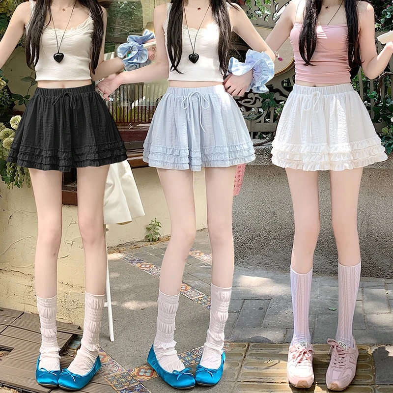 2025夏季新款高级感白色半身裙高腰显瘦A字短裙小个子防走光薄款