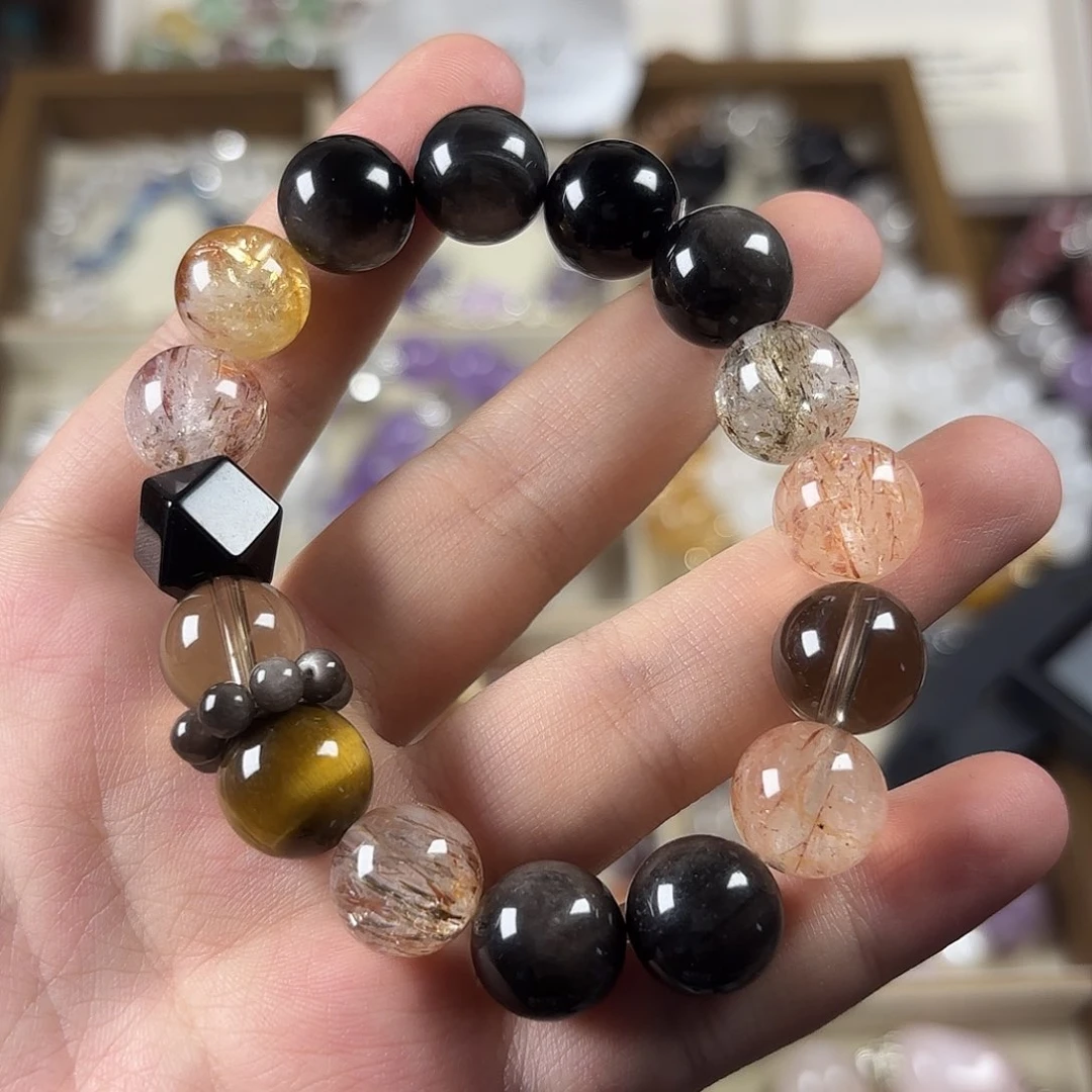 水晶手链合金多宝