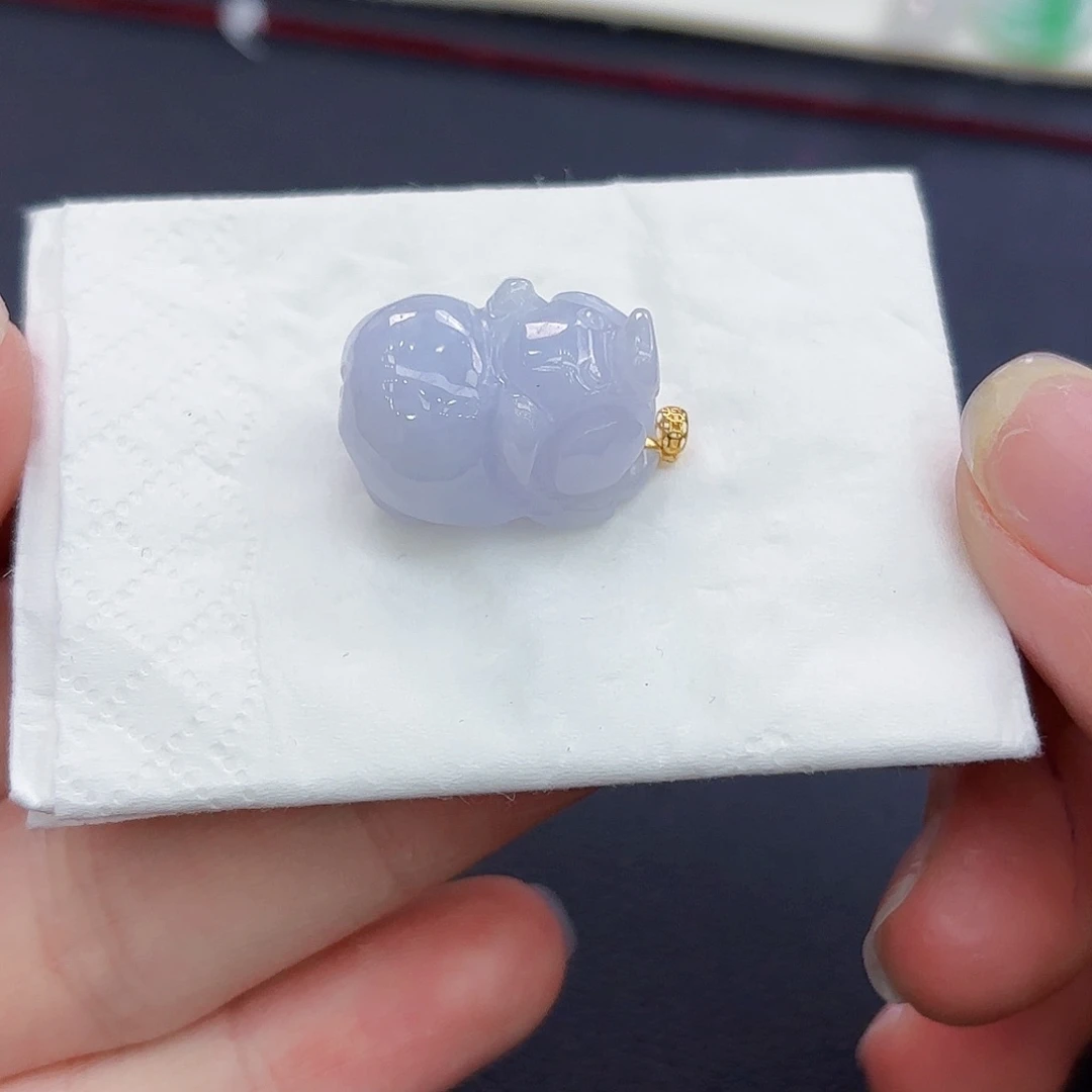 翡翠18K金镶嵌颈饰精品•吊坠