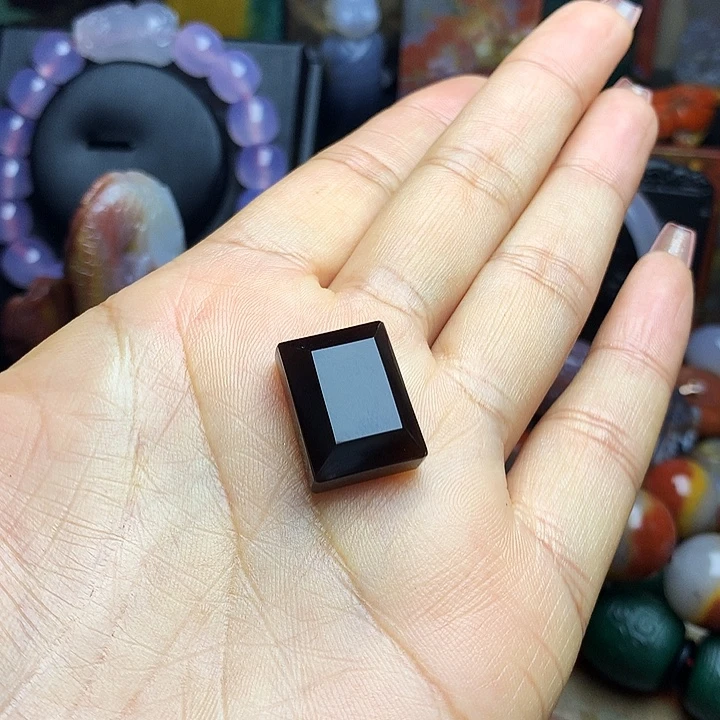 硅化玉未镶嵌吊坠(不含链)黑冰红光戒指面