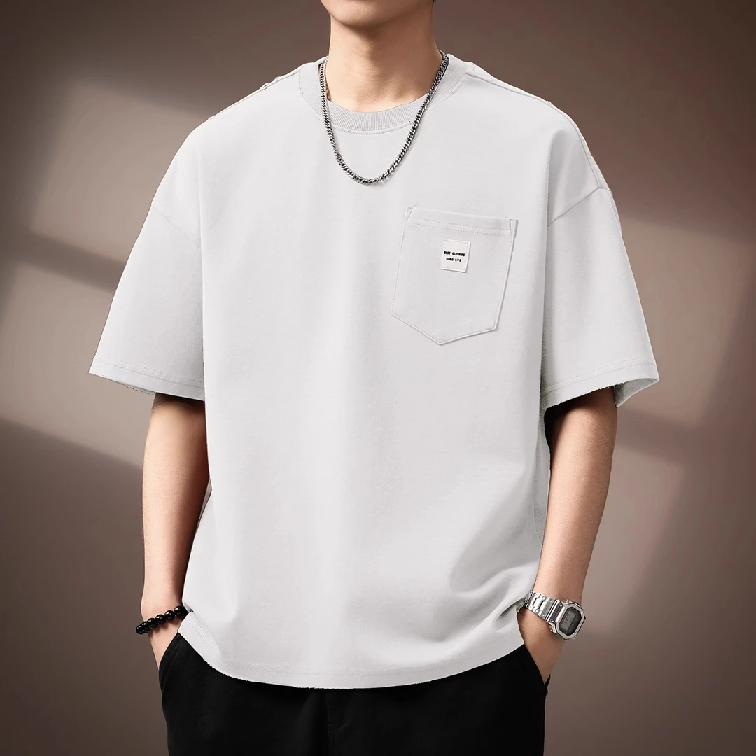 U&PURA高端300克重磅日系简约短袖T恤男夏季潮牌宽松休体恤男