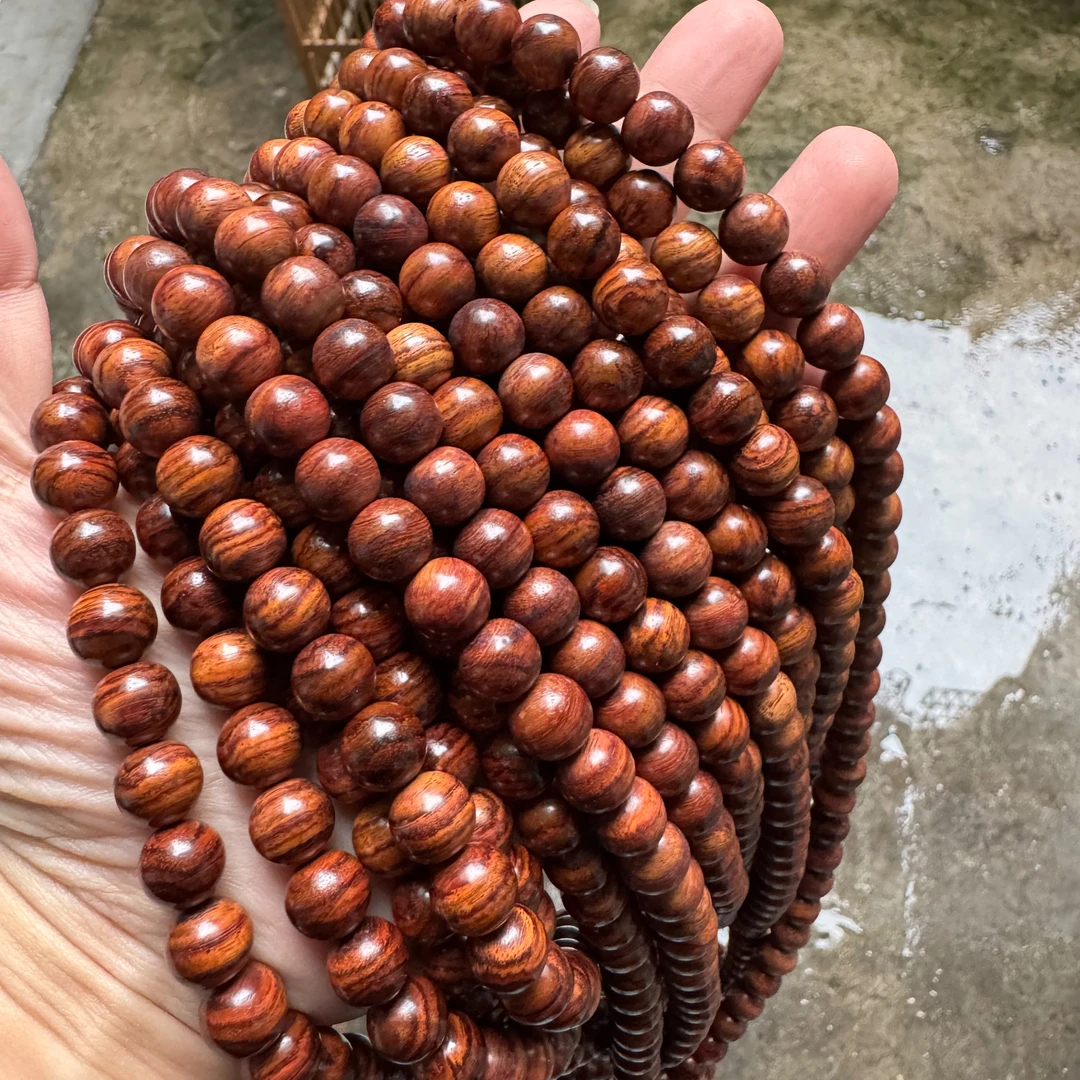 海南黄花梨虎皮纹卡10/108颗圆珠（多样性发一）【GA1】