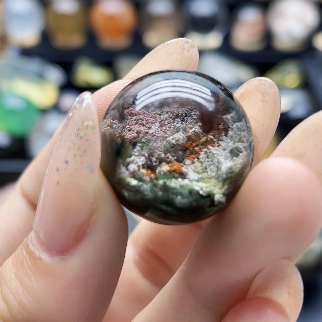 珠宝半成品水晶未镶嵌天然花园幽灵23mm