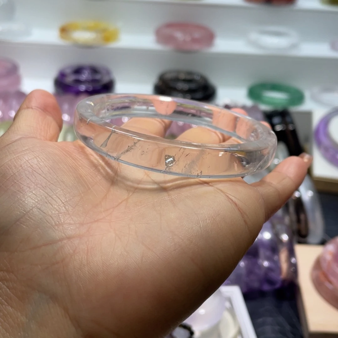 水晶手镯62圈口19号未镶嵌