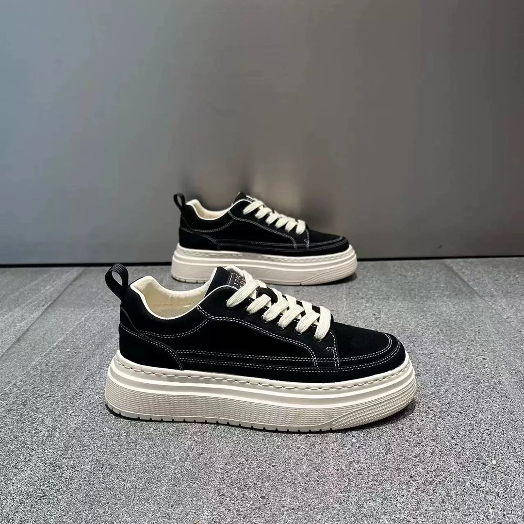 1【001-200】秋冬休闲时尚百搭透气舒适男士厚底潮鞋ins男