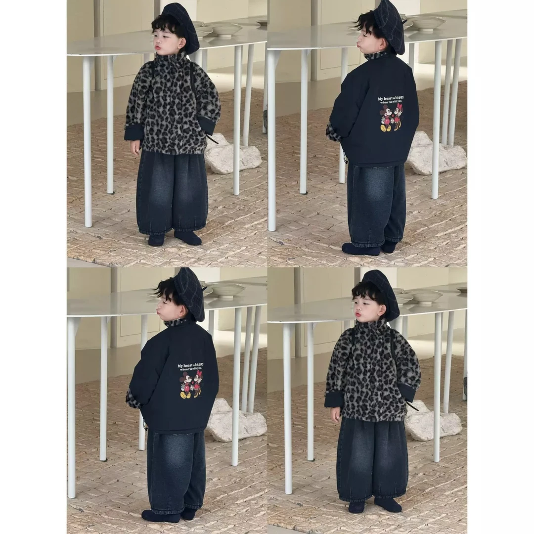 【在仓】K.baby【韩系•米奇】双面穿豹纹米奇外套 冬季儿童韩版 9309