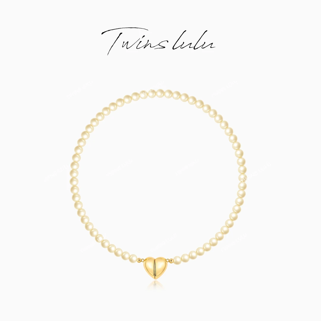 TWINS LULU 镀k金 百搭经典简约气质时尚珠珠爱心项链TSJ9905
