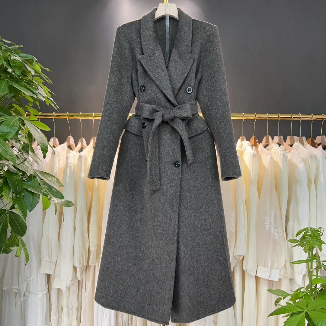 【A9268】毛呢外套女2025秋冬新款时尚休闲设计感毛呢外套