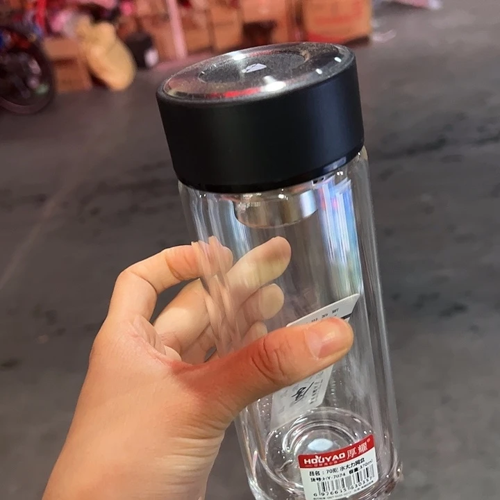 厚耀双层玻璃杯340340340微瑕玻璃杯