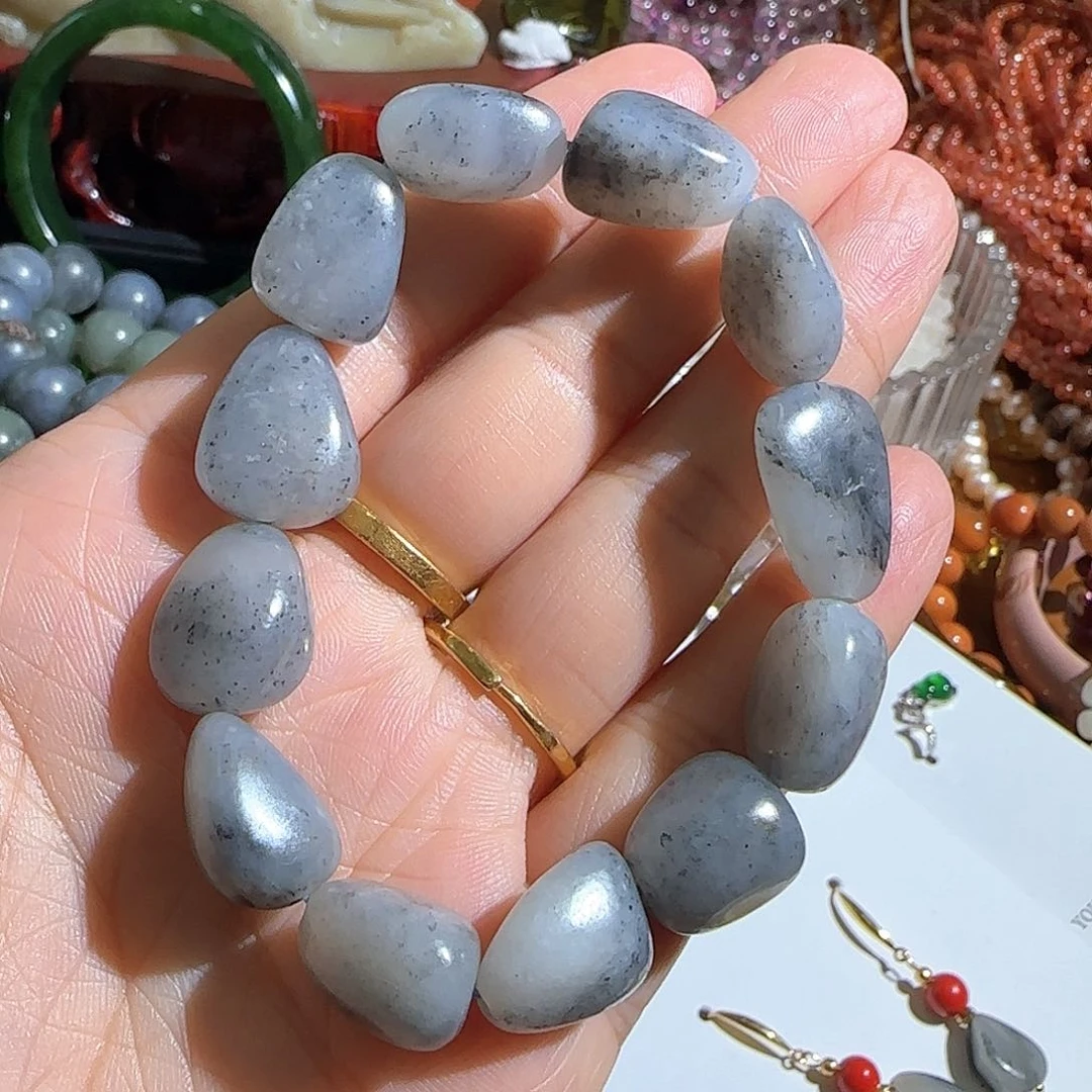 手链未镶嵌和田玉青花小籽12颗