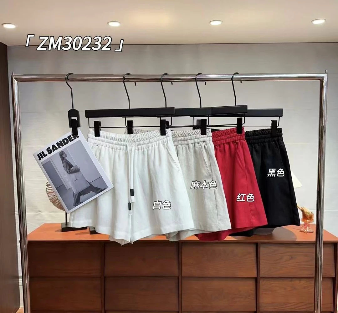 鑫燃KIKI 【假日短裤】莱赛尔亚麻简约百搭松紧腰短裤 30232 ZM