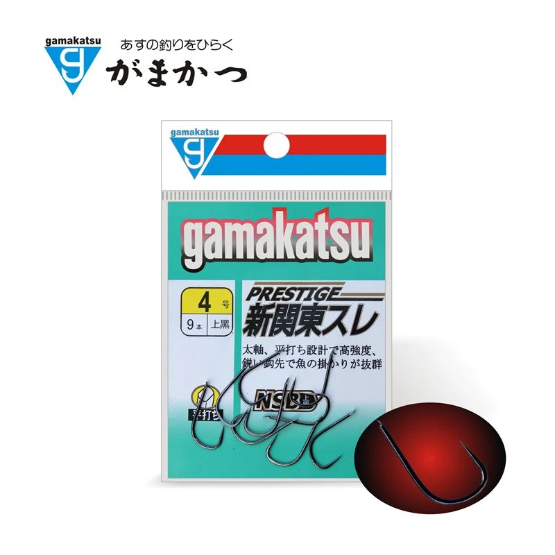 Gamakatsu/伽玛卡兹雷霆新关东鱼钩无刺上黑正嘴钩垂钓渔具正品