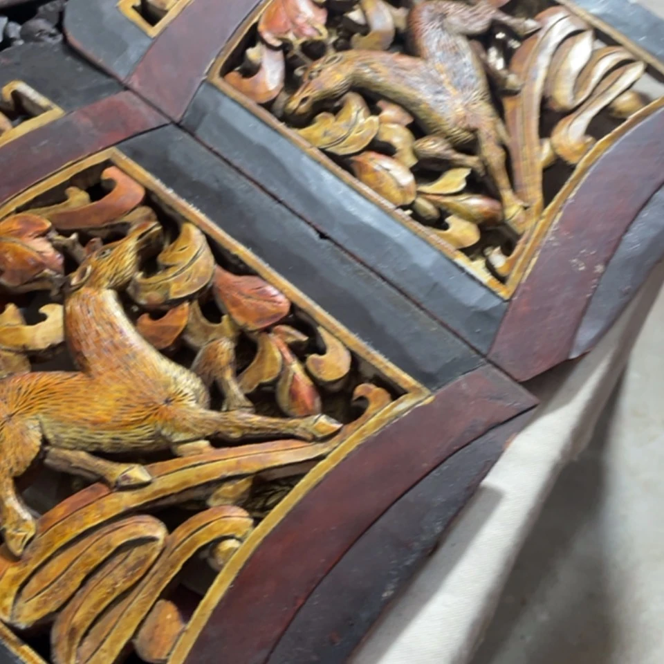 【闪购商品】香榧木猫****台一对花板