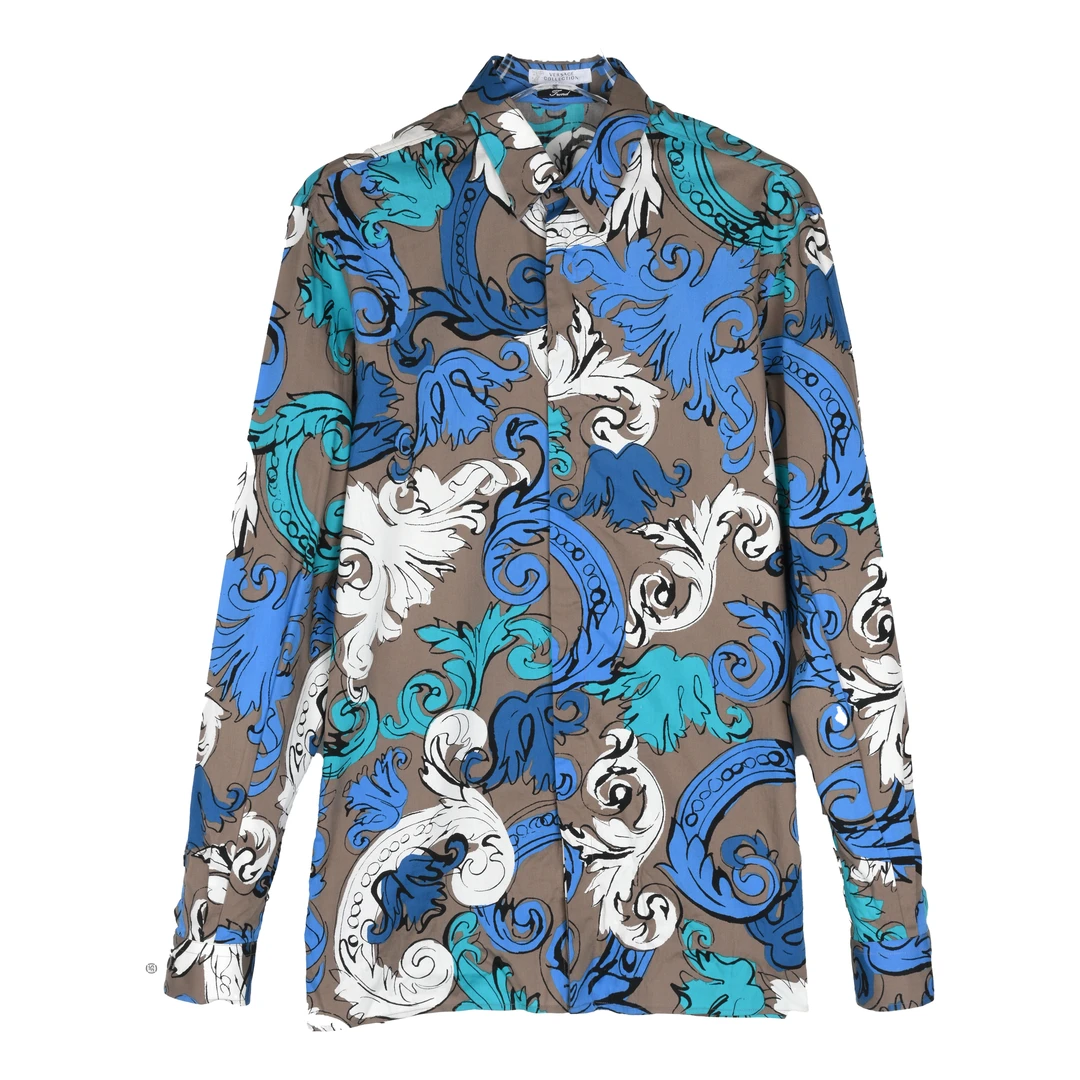 VERSACE COLLECTION范思哲 男士花色长袖衬衫 V300154VT00440V361