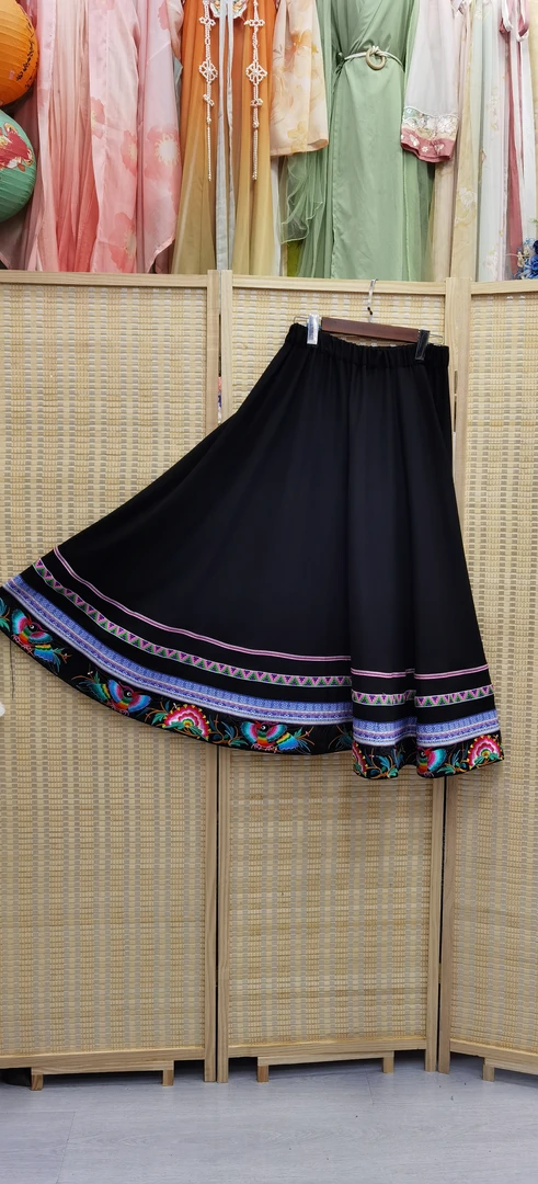 绣花苗服长裙民族服装松紧腰