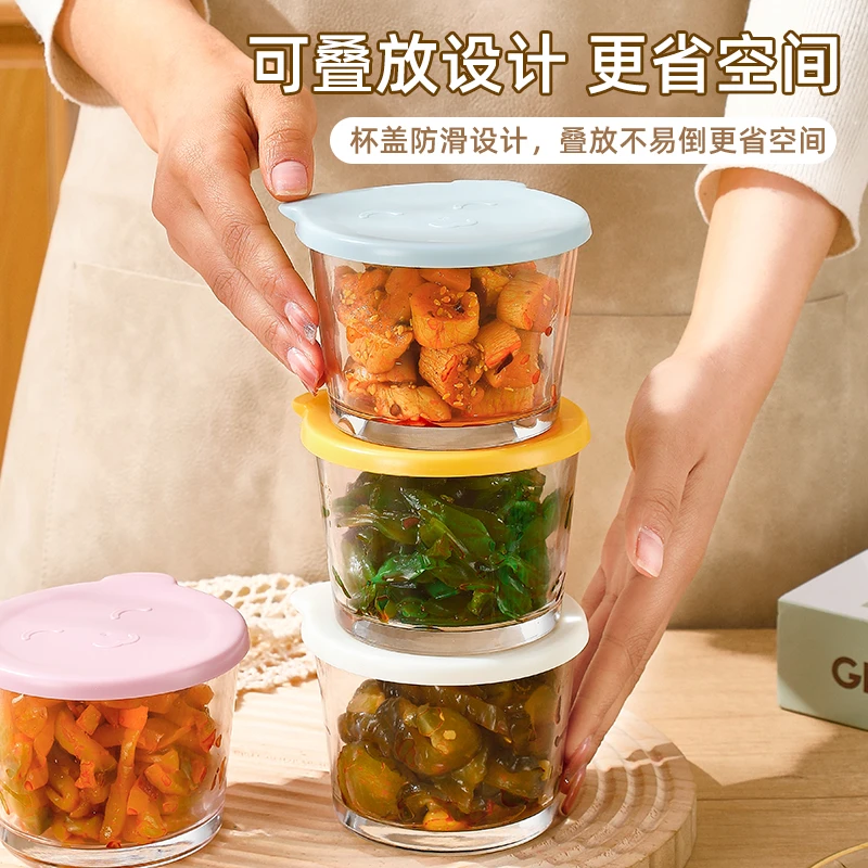 玻璃保鲜盒咸菜密封罐食品收纳盒冰箱保鲜罐小菜泡菜罐子分装盒