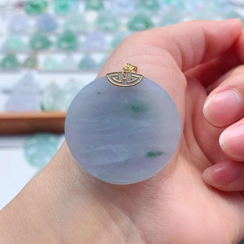 【闪购商品】翡翠吊坠(赠链)18K金镶嵌