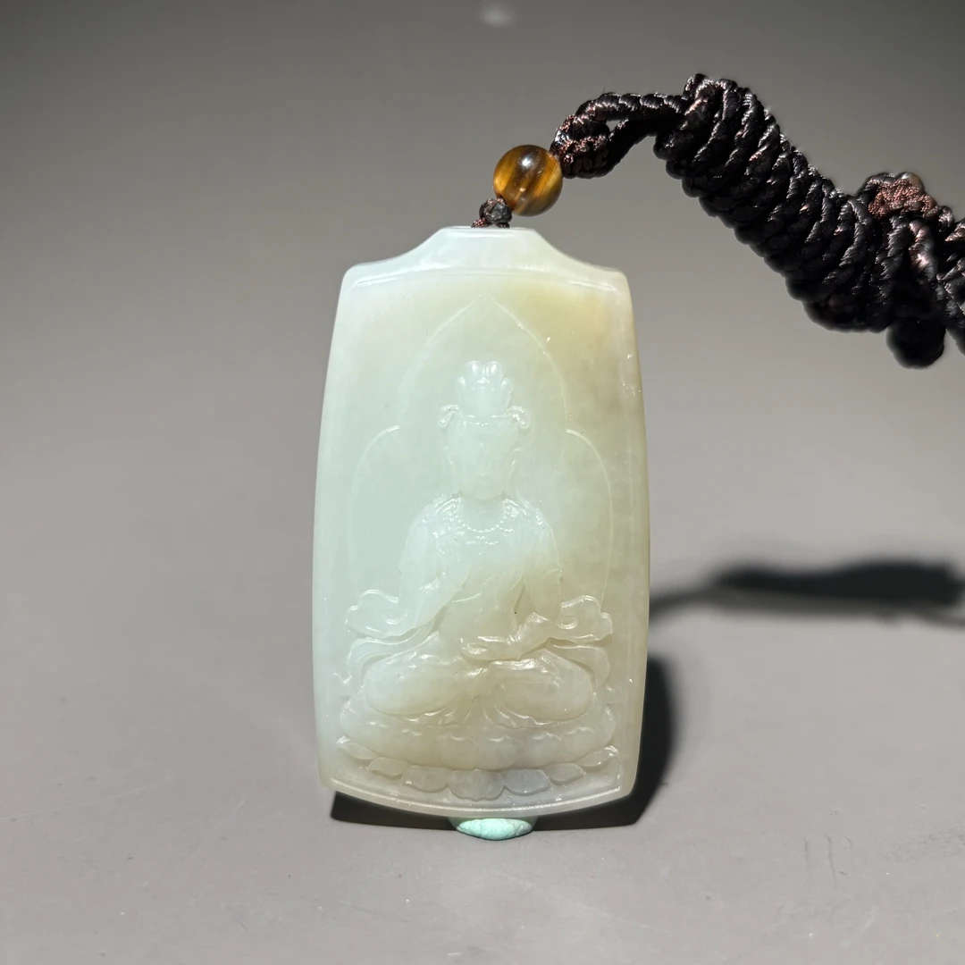 HZ99838和田玉观音山水牌-朵云轩