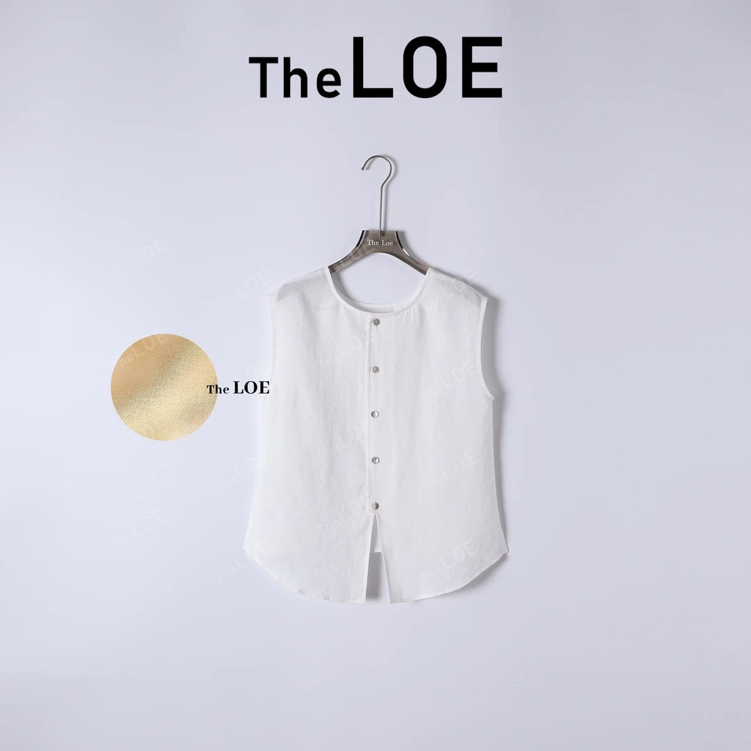 TheLOE/亚麻晨光 老钱100亚麻纯色亚麻宽松无袖衬衫#04.30C-G5227