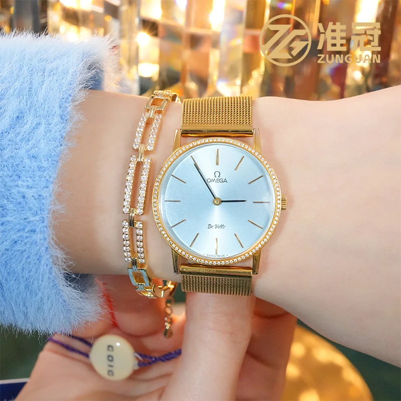 95新 Omega/欧米茄 32mm石英MR4000碟飞系列后钻瑞士名表凯3