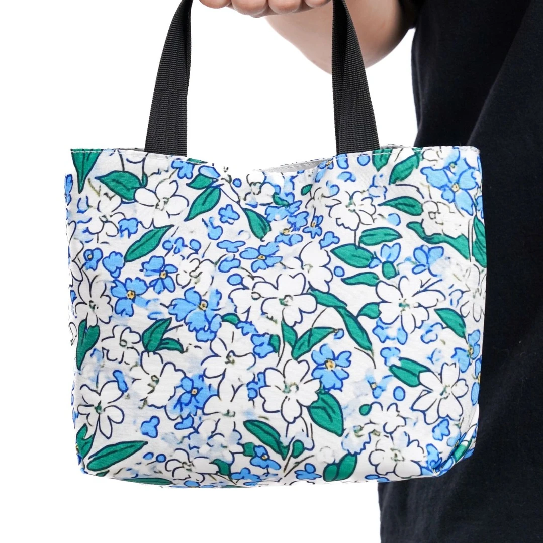 无则艺【冰丝mini小托特】蓝白碎花时尚休闲手提文艺小托特包