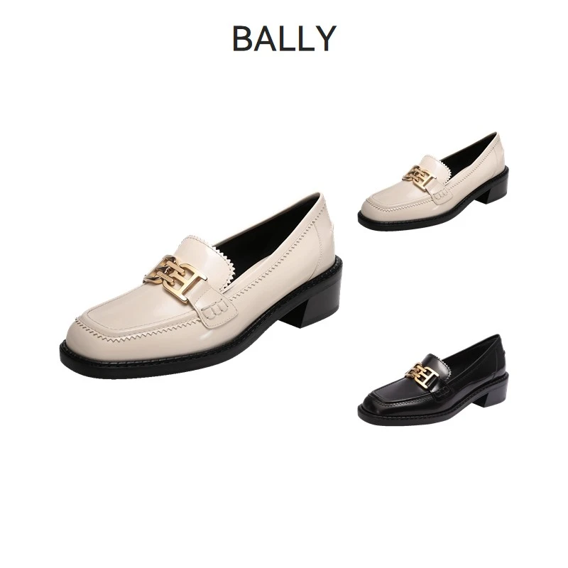 未使用 BALLY/巴利 女士方头中跟皮鞋乐福鞋莫卡辛鞋ELLYANE 35