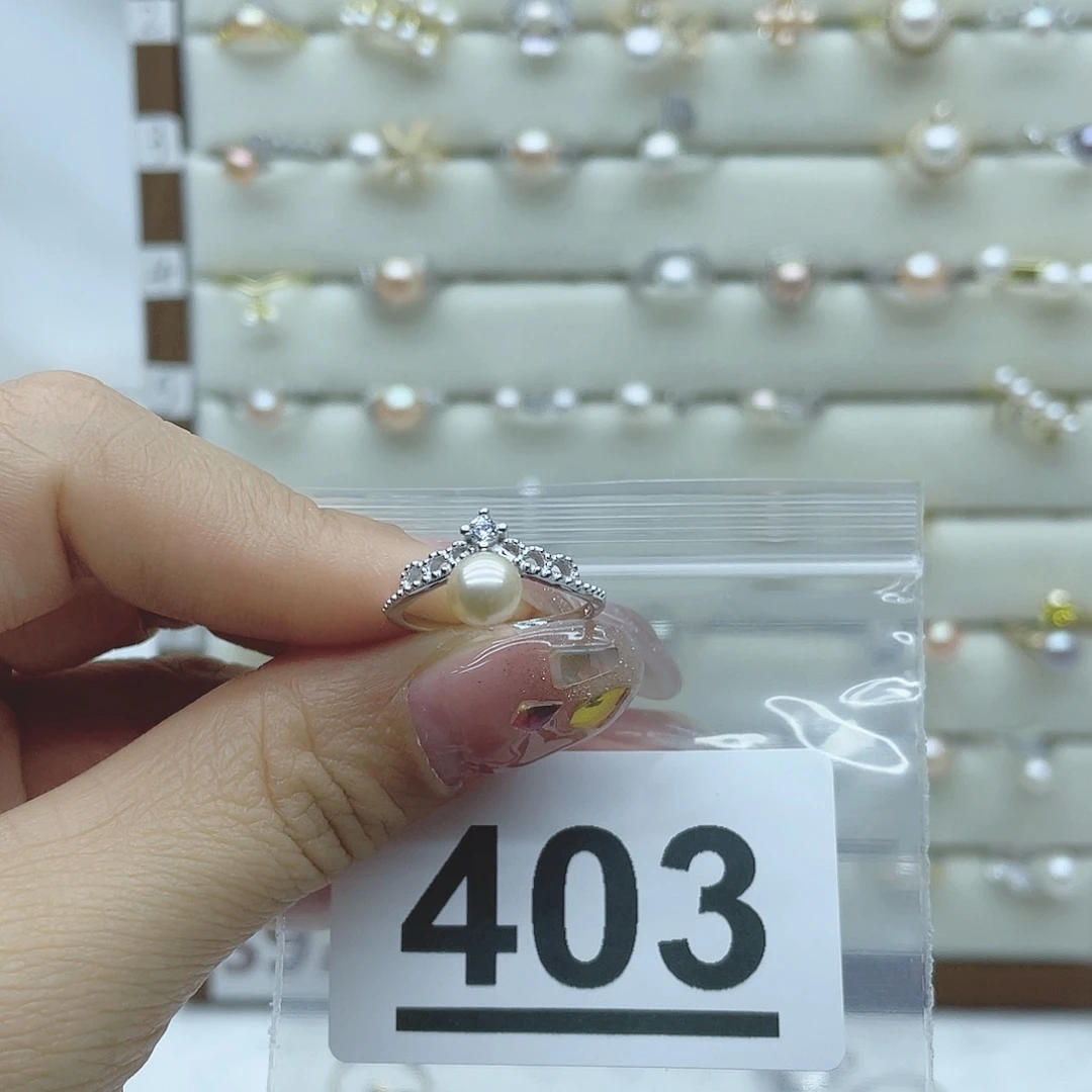 淡水珍珠珠宝奇石银S925镶嵌小*吖403