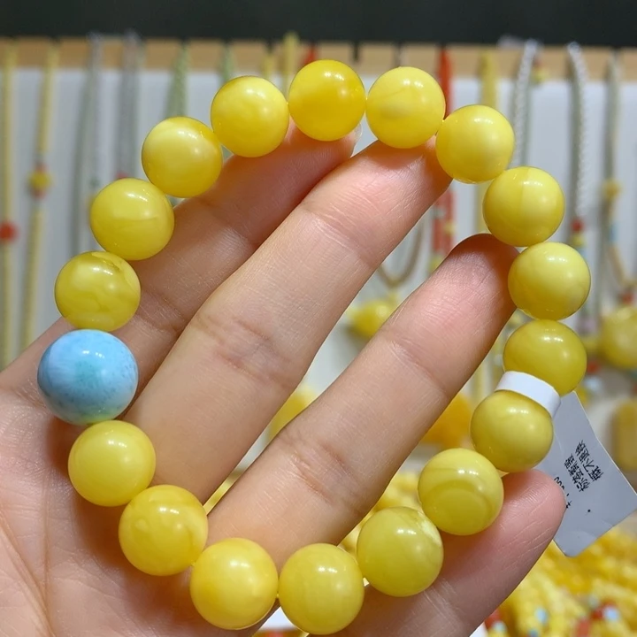 蜜蜡未镶嵌手链11mm
