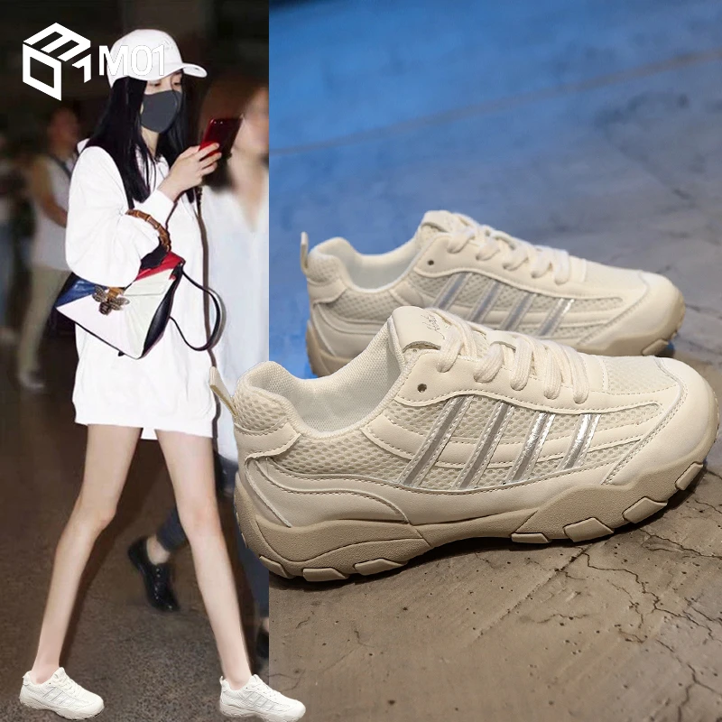 M01爆款网面透气德训鞋女夏季新款软底防滑大码休闲运动阿甘鞋子