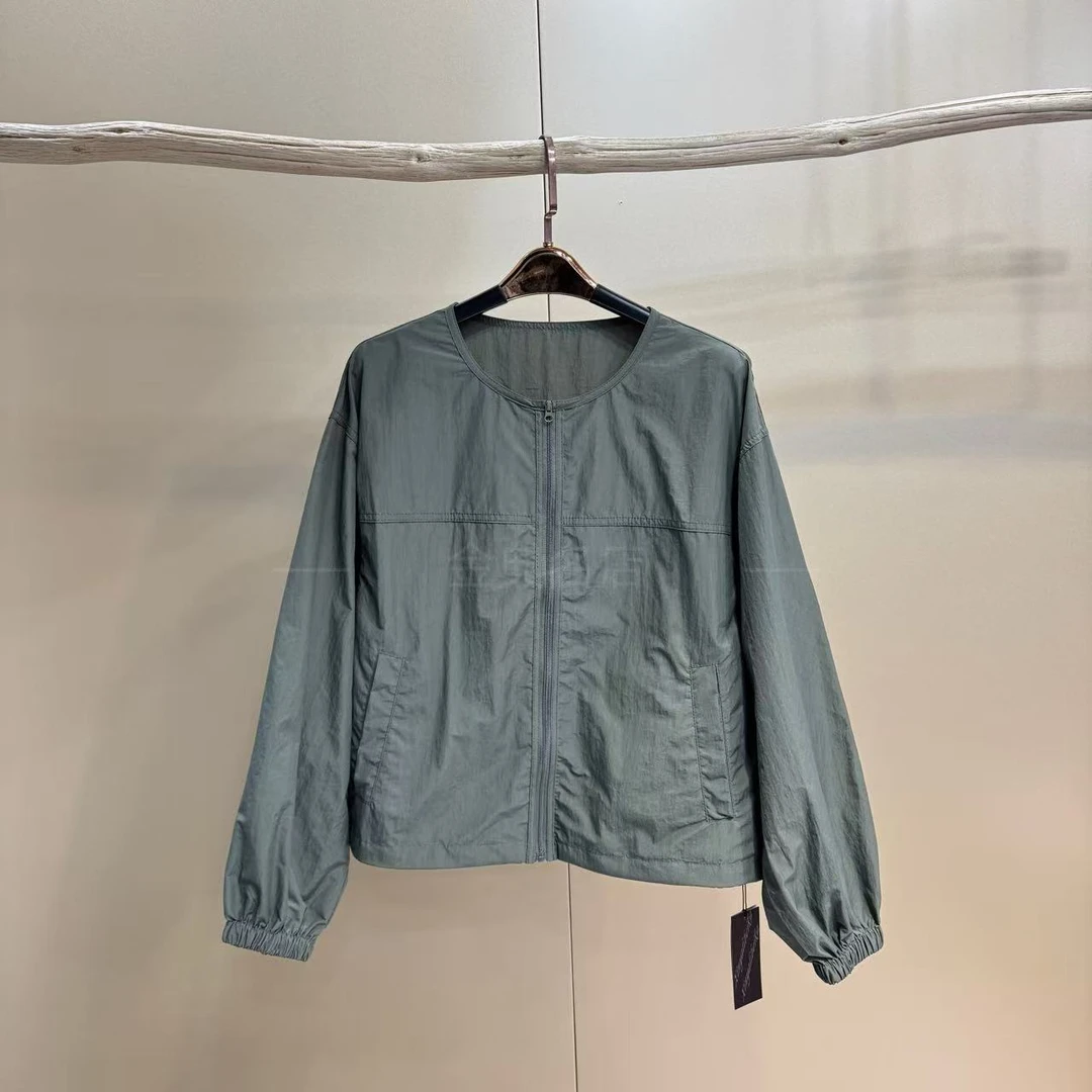 【金典名店】24016B薄款圆领百搭拉链外套