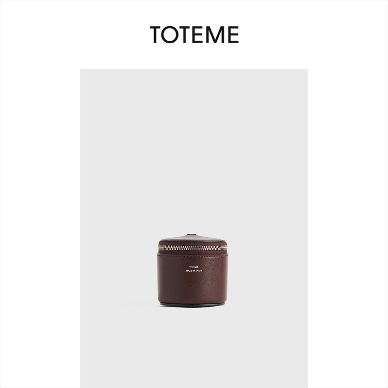 TOTEME女包波尔多酒红色迷你珠宝盒
