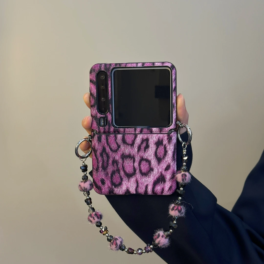 适用华为PuraX手机壳pocket2折叠屏潮流粉色豹纹高级时尚女保护套