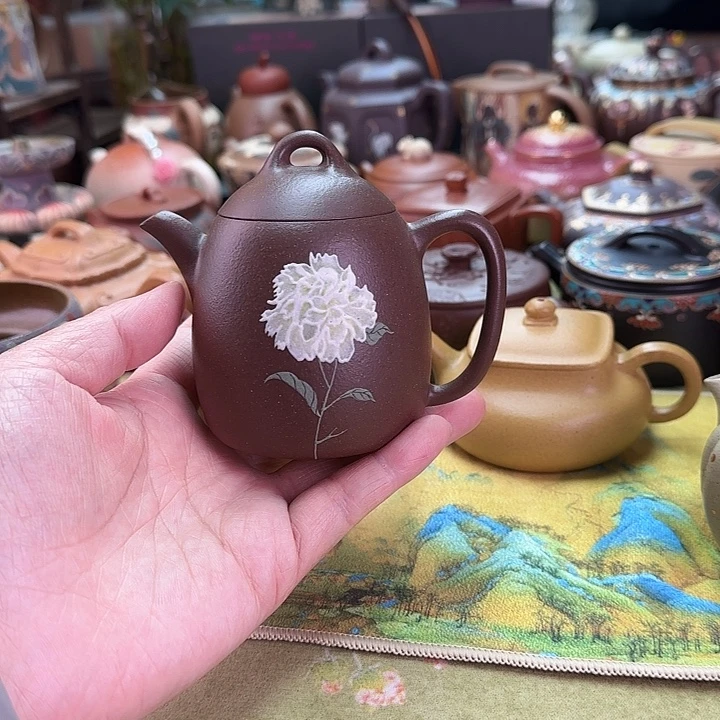 紫砂茶壶芍药秦权