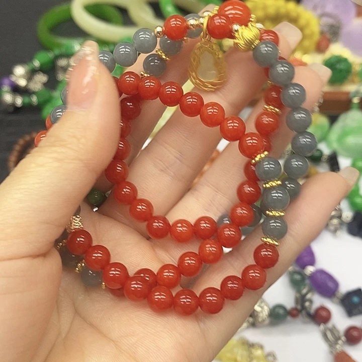 翡翠未镶嵌耳饰项链2