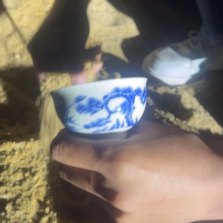 福利品青花岁寒三友小杯