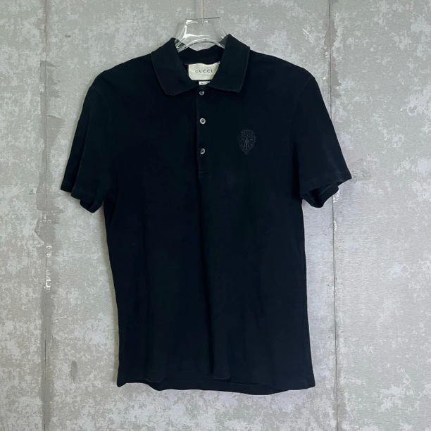 未使用 GUCCI/古驰 M*1/GUCCI古驰黑色短袖Polo衫/17195/JP
